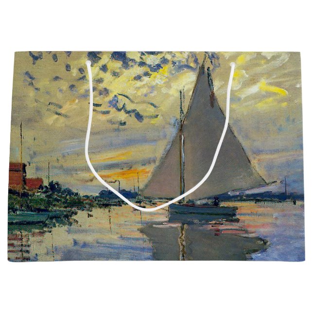 Bolsa De Regalo Grande Claude Monet - Barco de vela en Le Petit-Gennevill (Anverso)