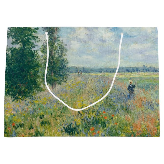 Bolsa De Regalo Grande Claude Monet - Campos de amapola cerca de Argenteu (Anverso)