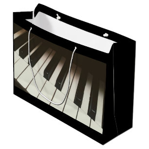 Bolsa De Regalo Grande Claves de piano - Elegante fotografía en blanco y 