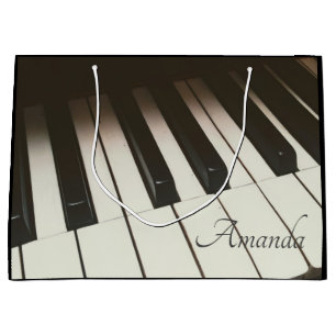 Bolsa De Regalo Grande Claves de piano - Elegante fotografía en blanco y