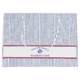 Bolsa De Regalo Grande Coastal Stripe Monogram Boat Name Design