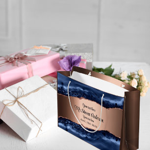 Bolsa De Regalo Grande Cobre de agate azul