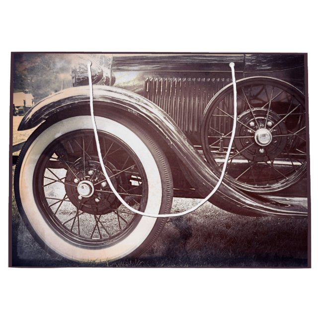 Bolsa De Regalo Grande Coche antiguo del contador de tiempo viejo (Anverso)