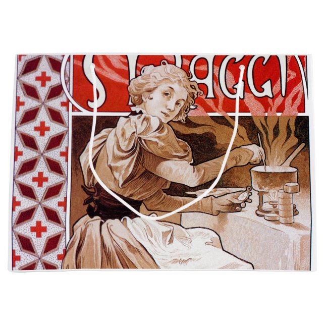 Bolsa De Regalo Grande Cocina femenina, Alphonse Mucha (Anverso)