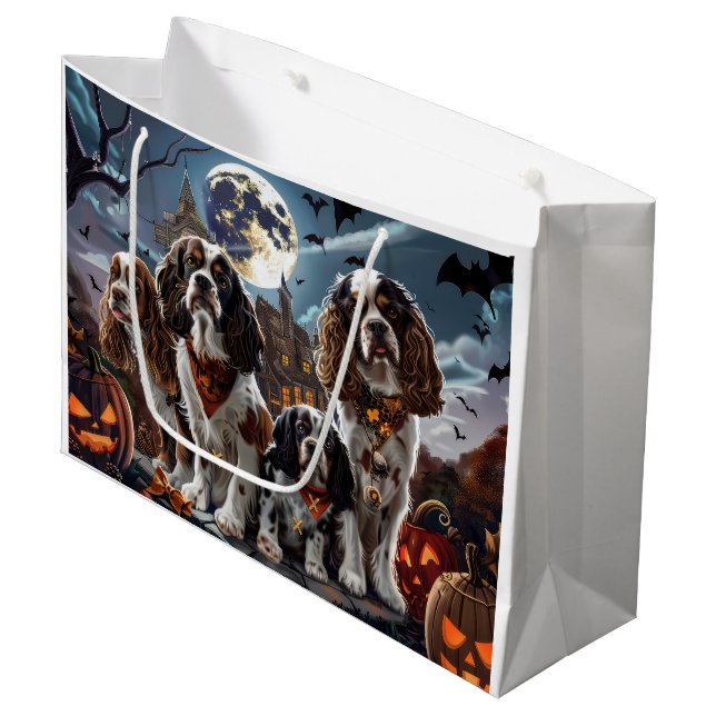 Bolsa De Regalo Grande Cocker Spaniel Halloween Spooky (Angulo Anverso)