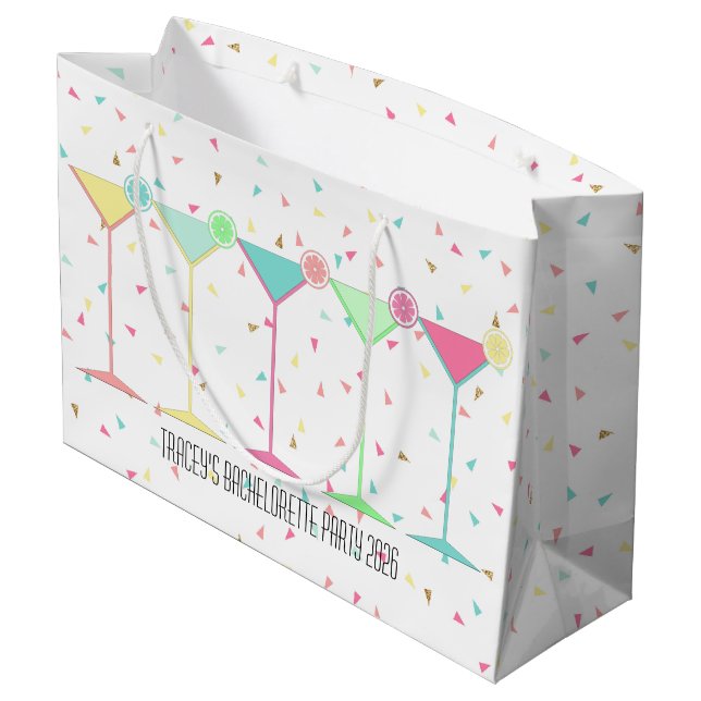 Bolsa De Regalo Grande Cóctel Martini de Confeti (Angulo reverso)