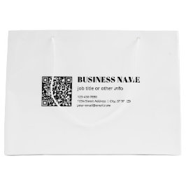 Bolsa De Regalo Grande Código QR comercial y texto retro-moderno editable