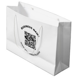 Bolsa De Regalo Grande Código QR con nombre de empresa en negrita y texto