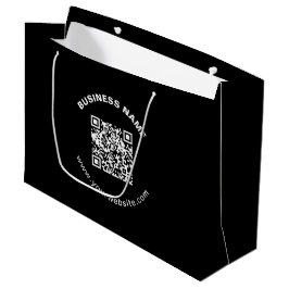 Bolsa De Regalo Grande Código QR con nombre de empresa en negrita y texto