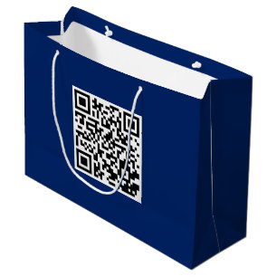 Bolsa De Regalo Grande Código QR de bolsa grande personalizada de Navy pa