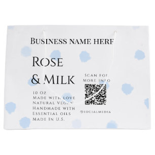 Bolsa De Regalo Grande Código QR de negocio de jabón artesanal de leche d