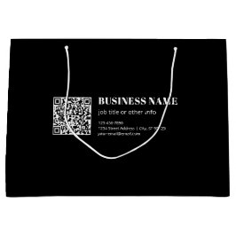 Bolsa De Regalo Grande Código QR personalizado y texto retro-moderno edit