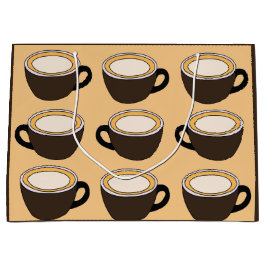 Bolsa De Regalo Grande Coffee Cup Pattern