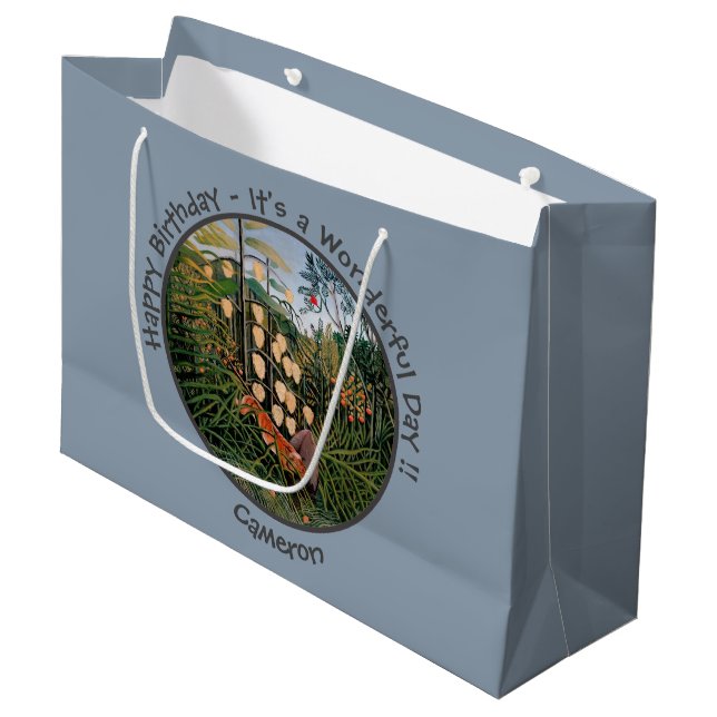 Bolsa De Regalo Grande Colección Henri Rousseau Tiger & Bull Fiesta Items (Angulo Anverso)