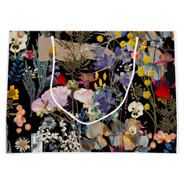 Bolsa De Regalo Grande Collage de flor (Anverso)