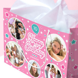 Bolsa De Regalo Grande Collage de Fotos Personalizadas Cumpleaños Niñas R