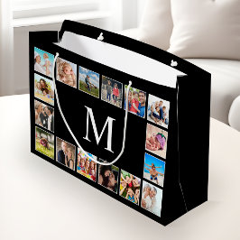 Bolsa De Regalo Grande Collage de fotos personalizado familiar personaliz