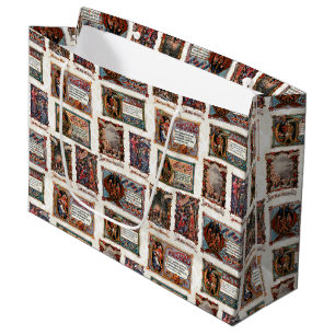 Bolsa De Regalo Grande Collage de Navidades medievales vintage