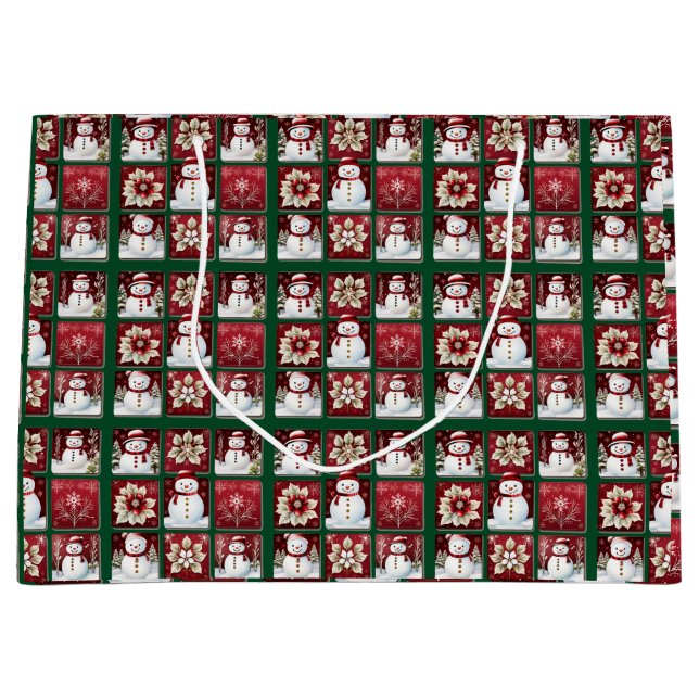 Bolsa De Regalo Grande Collage de Snowmen (Anverso)