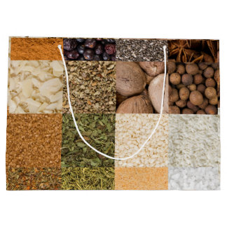 Bolsa De Regalo Grande Collage set de especias e ingredientes alimentario