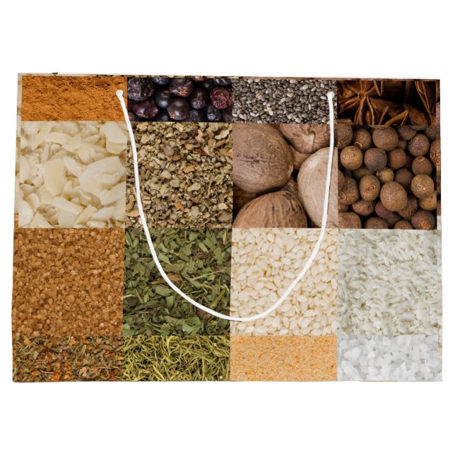 Bolsa De Regalo Grande Collage set de especias e ingredientes alimentario (Reverso)