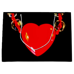 Bolsa De Regalo Grande Collar del corazón rojo