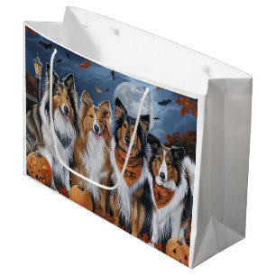 Bolsa De Regalo Grande Collie áspero de Halloween espeluznante