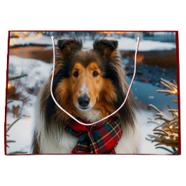 Bolsa De Regalo Grande Collie Holiday