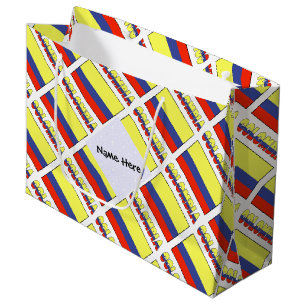 Bolsa De Regalo Grande Colombia Bandera Colombiana Baldosa Nombre Persona