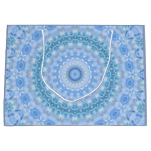 Bolsa De Regalo Grande Color azul de la impresión del mosaico del círculo