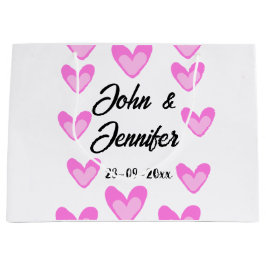 Bolsa De Regalo Grande color blanco simple estilo de texto mínimo boda pi