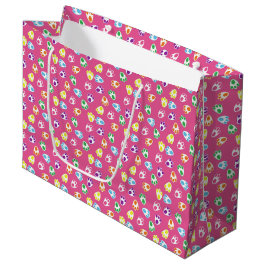 BOLSA DE REGALO GRANDE COLOR ROSA CON PALABRAS DE BUNNY DE COLOR BRILLANT