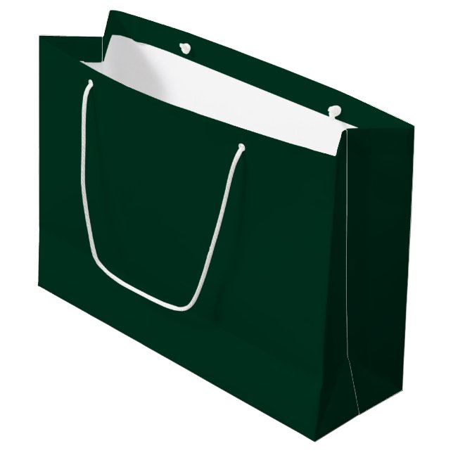 Bolsa De Regalo Grande Color sólido verde oscuro (Angulo Anverso)