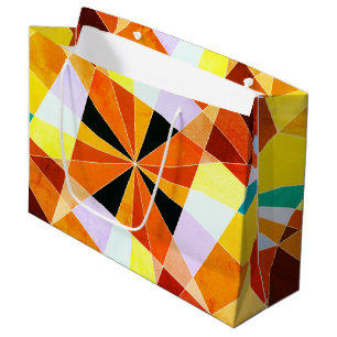 Bolsa De Regalo Grande Colores cálidos Formas geométricas angulares Guay