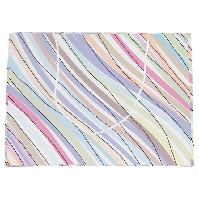 Bolsa De Regalo Grande Colores Pastel Ondulados (Anverso)