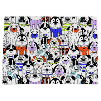 Bolsa De Regalo Grande Colorful Dog Crowd Pattern Medium Gift Bag