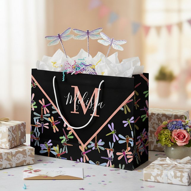 Bolsa De Regalo Grande Colorful dragonflies personalized   (Subido por el creador)