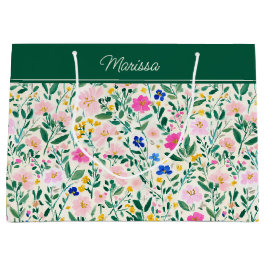 Bolsa De Regalo Grande Colorful Floral Personalized 