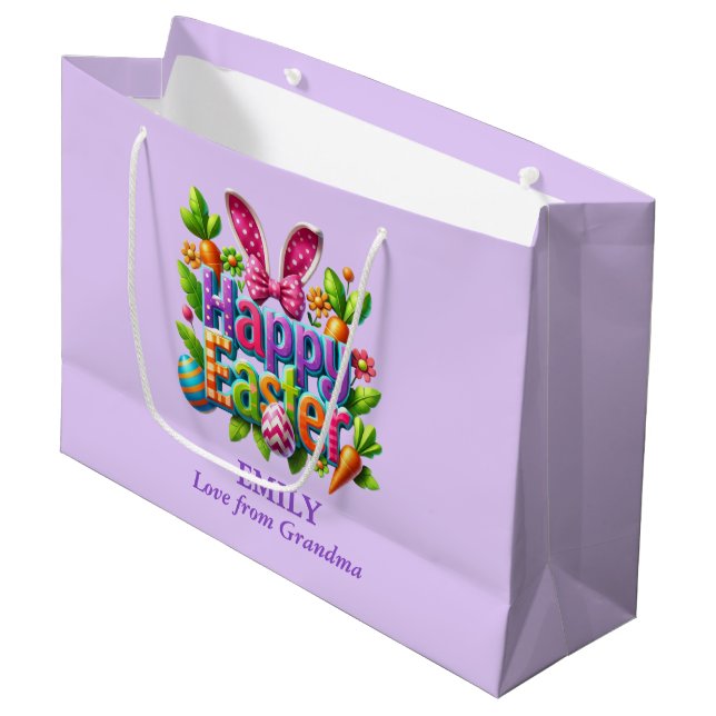 Bolsa De Regalo Grande Colorful Happy Easter (Angulo Anverso)