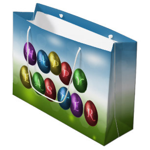 Bolsa De Regalo Grande Colorful Happy Easter Eggs