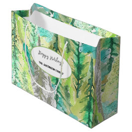 Bolsa De Regalo Grande Colorida acuarela de pino