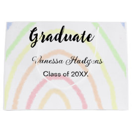 Bolsa De Regalo Grande Colorida graduación del boho arcoiris agregar nomb