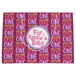 Bolsa De Regalo Grande Colorido Baby Shower "Welcome Little One"