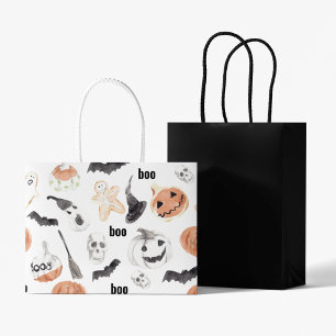 Bolsa De Regalo Grande Colorido patrón de miedo de Halloween Feliz Hallo