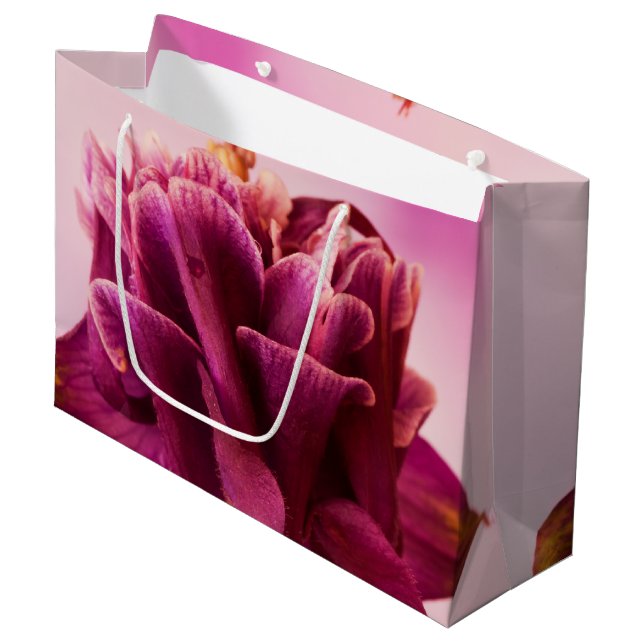 Bolsa De Regalo Grande Columbina rosa de Borgoña (Angulo Anverso)