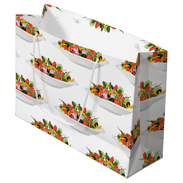 Bolsa De Regalo Grande Coma más plantas con letras de motivación de ensal (Angulo Anverso)