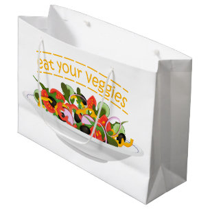 Bolsa De Regalo Grande Coma tus verduras Cita cuenco de ensaladas frescas