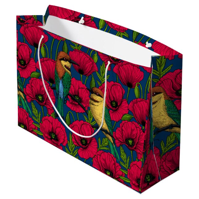Bolsa De Regalo Grande Comedores de abejas y amapolas (Angulo reverso)