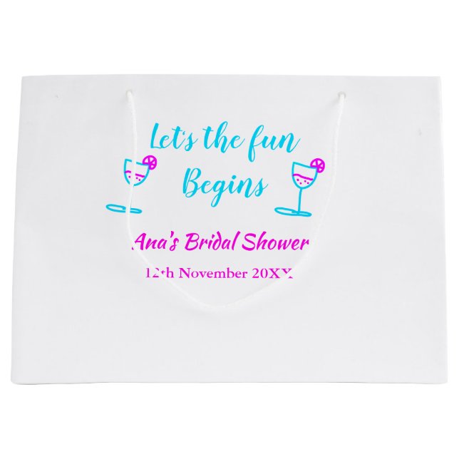 Bolsa De Regalo Grande Comencemos divertido brindis de despedida de solte (Anverso)