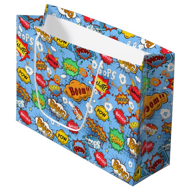 Bolsa De Regalo Grande Comic Book Bubbles Gige Bag Grande (Angulo Anverso)